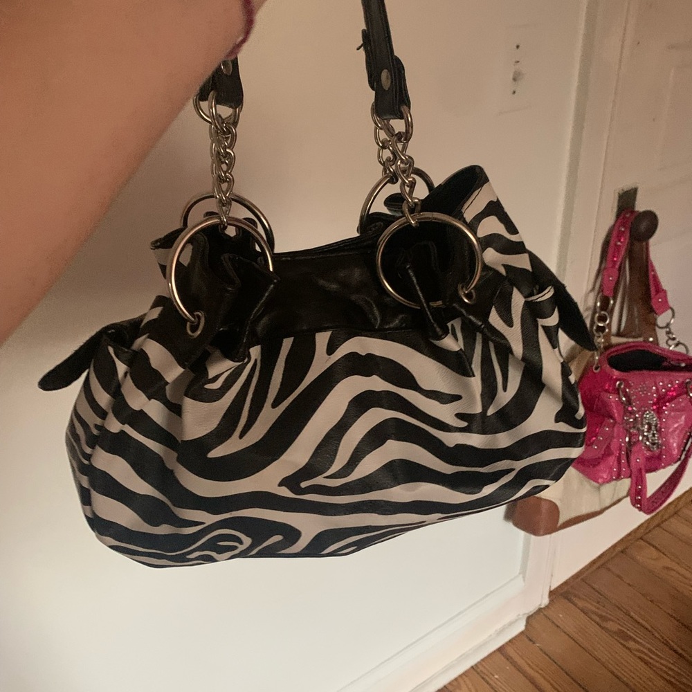 Black and white Y2k zebra purse